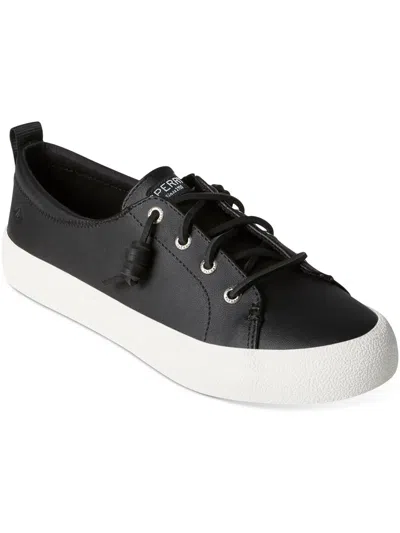 Shop Sperry Crest Vibe Ap Womens Leather Lifestyle Casual And Fashion Sneakers In Black