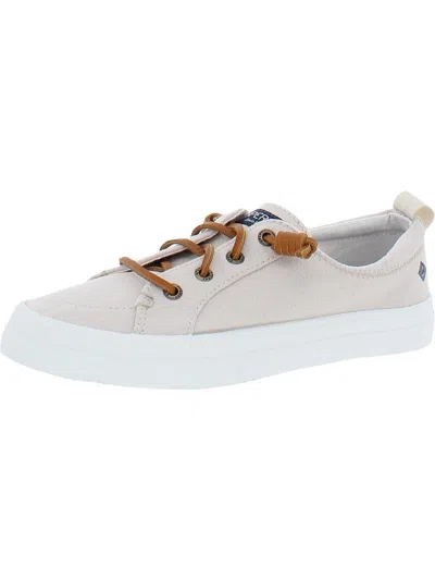 Shop Sperry Crest Vibe Womens Faux Leather Lifestyle Casual And Fashion Sneakers In Beige
