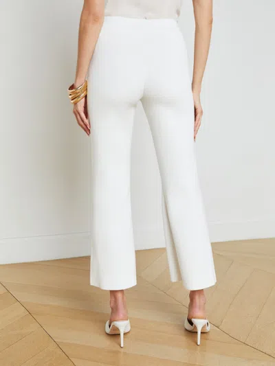 Shop L Agence Ren Cropped Flare Knit Pant In White
