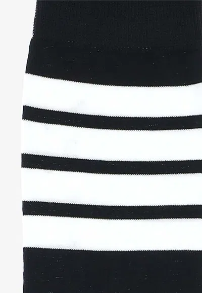 Shop Thom Browne 4-bar Stripes Mid-calf Socks In Black