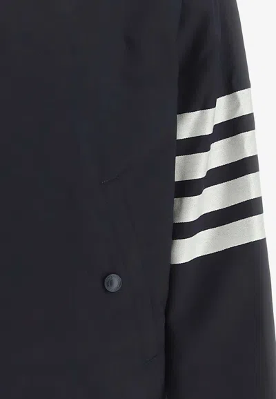 Shop Thom Browne 4-bar Stripes Zip-up Bomber Jacket In Navy