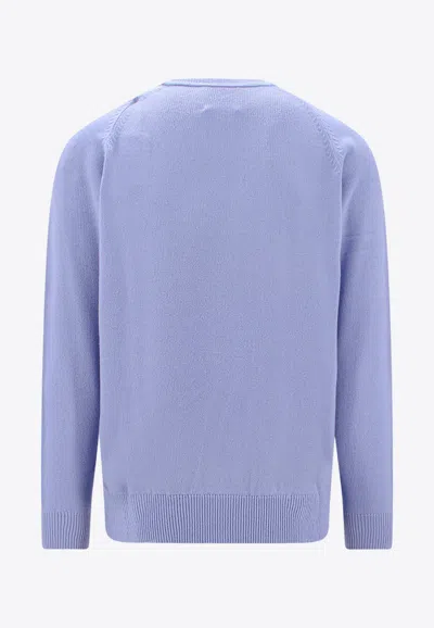 Shop Givenchy 4g Embossed Cashmere Sweater In Blue
