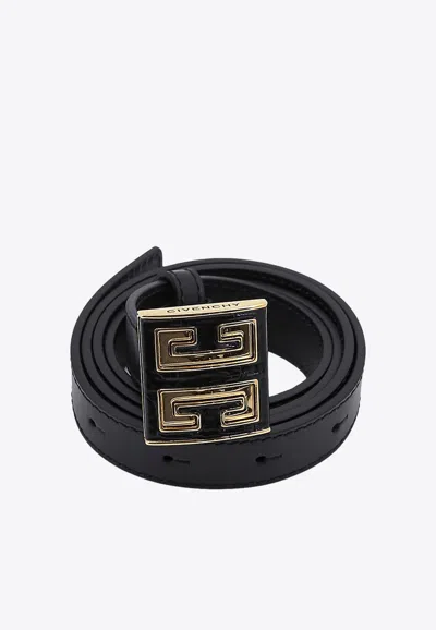 Shop Givenchy 4g Logo Buckle Leather Belt In Black