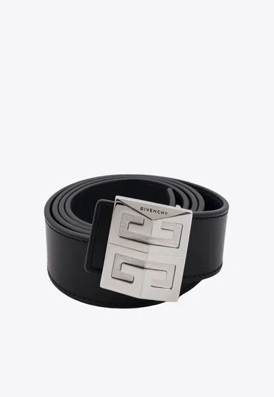 Shop Givenchy 4g Logo Buckle Reversible Leather Belt In Black