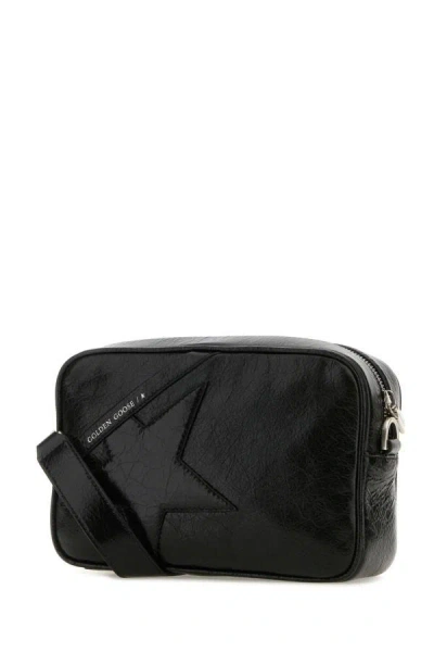 Shop Golden Goose Deluxe Brand Woman Black Leather Star Crossbody Bag