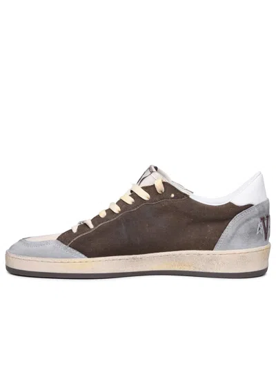 Shop Golden Goose Man  'ball Star' Brown Leather Sneakers