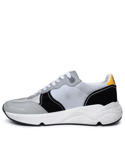 Shop Golden Goose 'running Sole' Grey Leather Sneakers Man In Gray