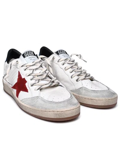 Shop Golden Goose Man  White Leather Sneakers
