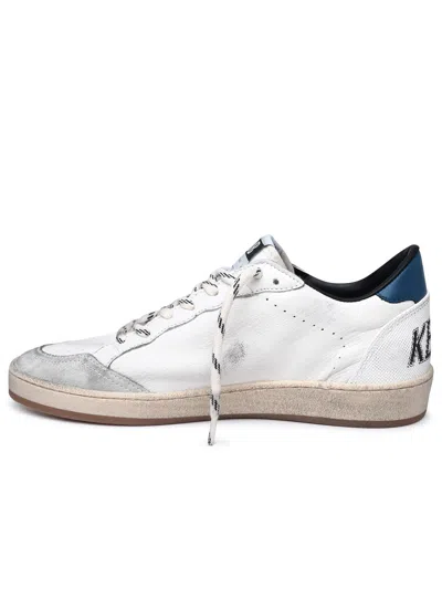 Shop Golden Goose Man  White Leather Sneakers