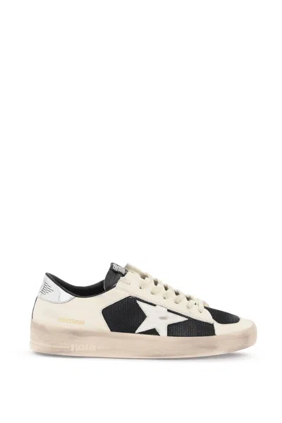 Shop Golden Goose Mesh And Leather Stardan Sneakers Men In Multicolor