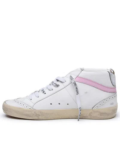 Shop Golden Goose 'mid Star' White Leather Sneakers Woman