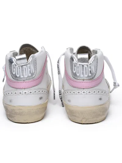 Shop Golden Goose Woman  'mid Star' White Leather Sneakers