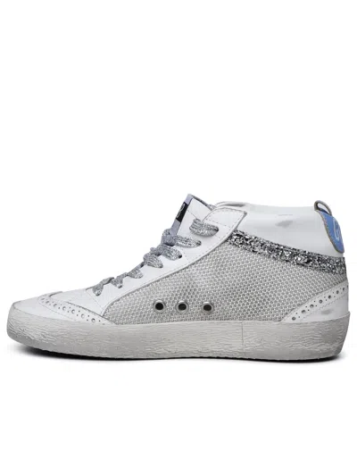 Shop Golden Goose Woman  'mid-star Classic' White Leather Sneakers