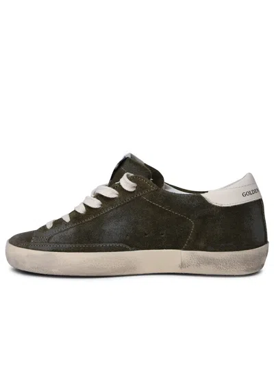 Shop Golden Goose 'super-star Classic' Green Leather Sneakers Woman