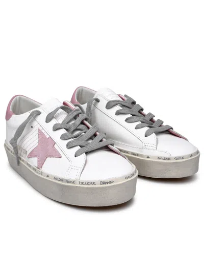 Shop Golden Goose Woman  Hi-star White Leather Sneakers