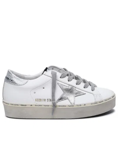 Shop Golden Goose Hi Star Sneakers In White Leather Woman