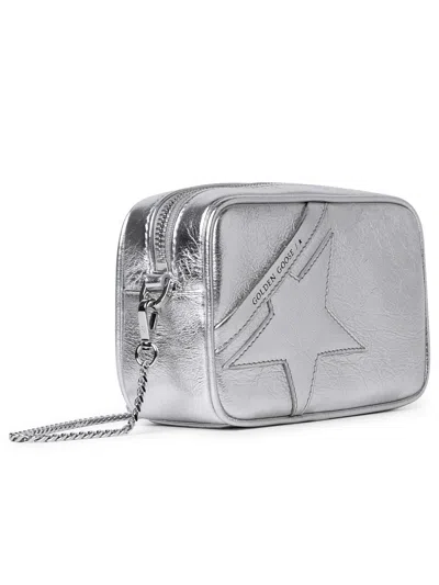Shop Golden Goose Woman  Silver Leather Mini Star Bag