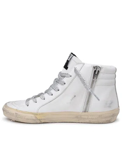 Shop Golden Goose Woman  Slide Sneakers In White Leather