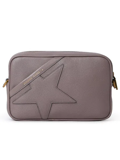 Shop Golden Goose Woman  Star Grey Leather Bag In Gray