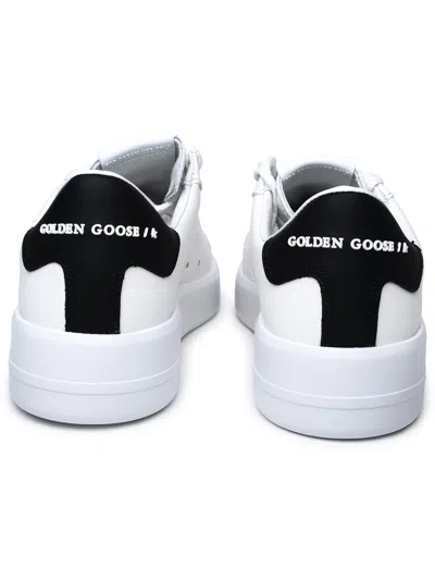 Shop Golden Goose Woman  White Leather Sneakers