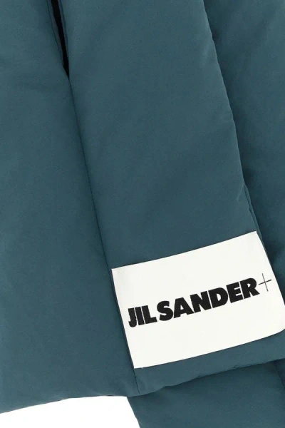 Shop Jil Sander Man Air Force Blue Polyester Scarf