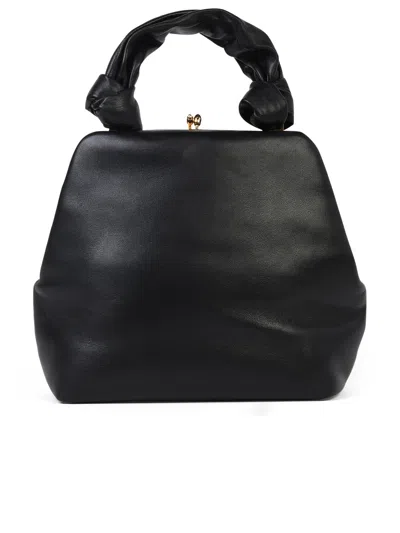 Shop Jil Sander 'goji Square' Small Black Leather Bag Woman