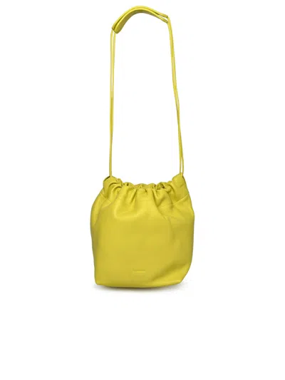 Shop Jil Sander Woman  Yellow Leather Bag
