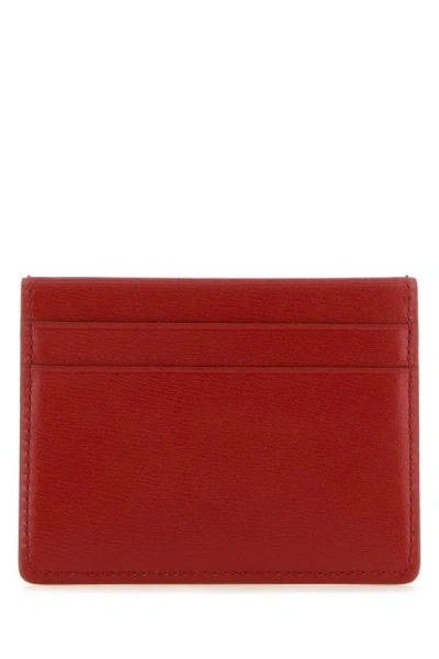 Shop Jil Sander Woman Tiziano Red Leather Card Holder