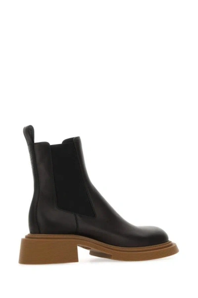 Shop Loewe Man Black Leather Chelsea Ankle Boots