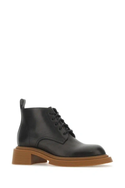 Shop Loewe Man Black Leather Ankle Boots