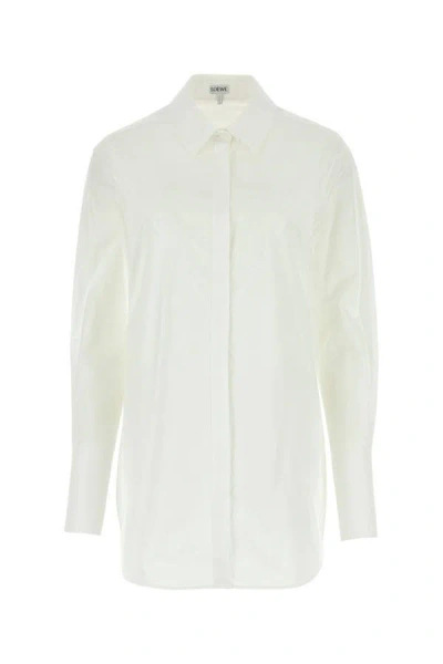 Loewe Camicia In Popeline Bianco  Donna In Multicolor
