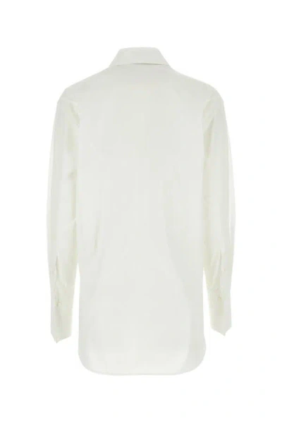 Loewe Camicia In Popeline Bianco  Donna In Multicolor