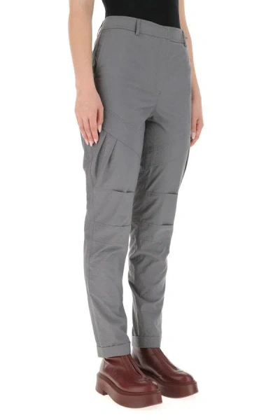 Shop Loewe Woman Dark Grey Cotton Blend Pant In Gray