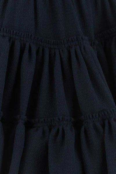 Shop Loewe Woman Midnight Blue Silk Mini Skirt In Multicolor