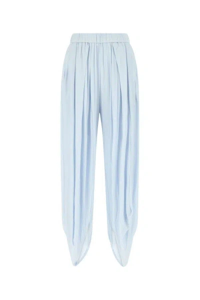 Shop Loewe Woman Pastel Light-blue Viscose Pant