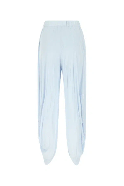 Shop Loewe Woman Pastel Light-blue Viscose Pant