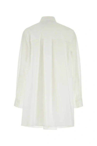 Shop Loewe Woman White Poplin Shirt Dress
