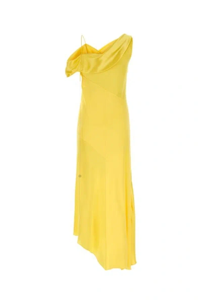Shop Loewe Woman Yellow Satin Dress