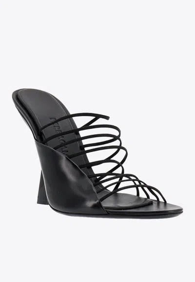 Shop Ferragamo Altaire 105 Strappy Leather Sandals In Black