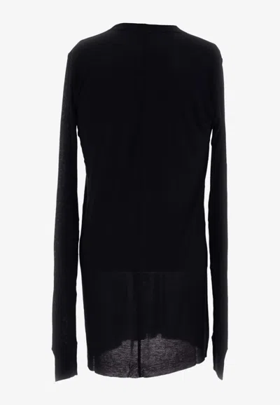 Rick Owens Basic Long-sleeved T-shirt In Black