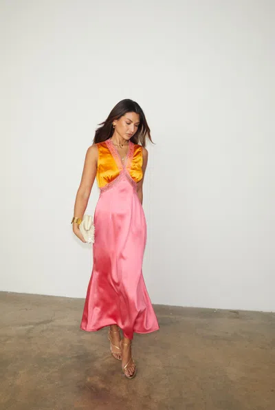 Shop Never Fully Dressed Orange And Pink Sleeveless  May Dress