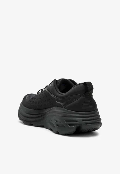 Shop Hoka Bondi 8 Black Mesh Low-top Sneakers