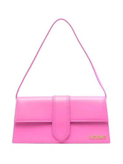 Shop Jacquemus Le Bambino Long Shoulder Bag In Pink & Purple