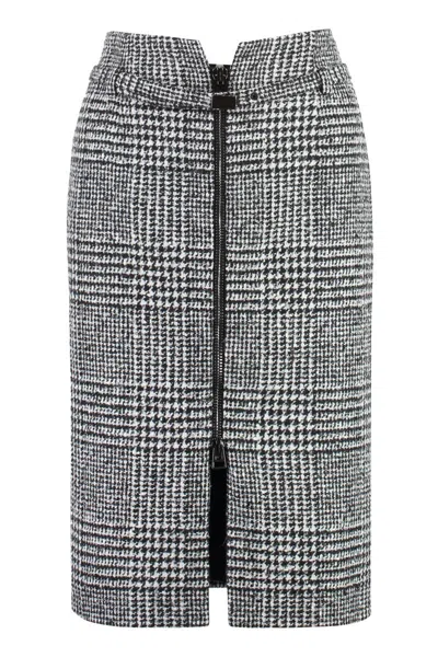 Shop Tom Ford Wool Skirt In Multicolor