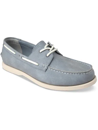 Shop Club Room Elliot Mens Canvas Lifestyle Loafers In Blue