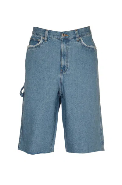 Shop Apc A.p.c. Shorts In Bleu Clair