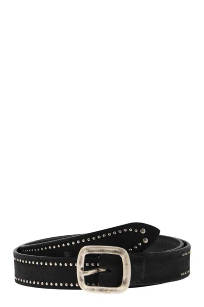 Shop Alberto Luti Studded Leather Belt In Black