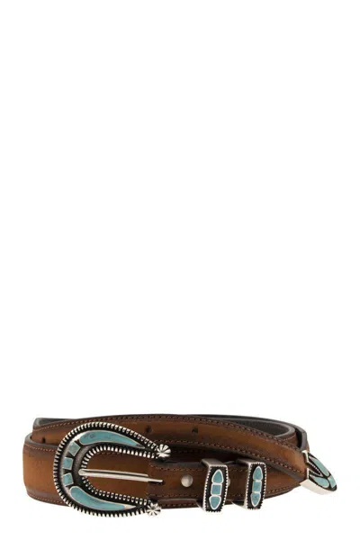 Shop Alberto Luti Tobacco Belt