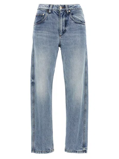 Shop Brunello Cucinelli 'straight Leg Mid Rise' Jeans In Blue