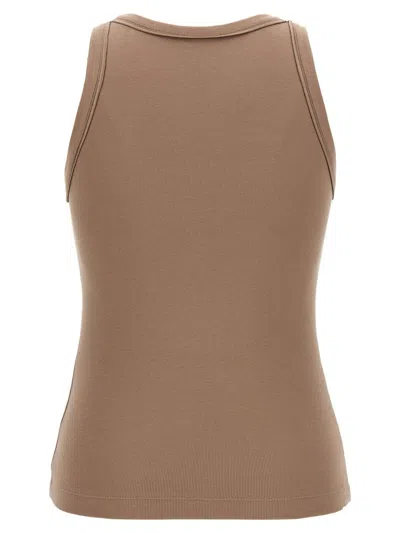 Shop Brunello Cucinelli Ribbed Top In Brown